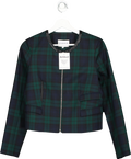 Claudie Pierlot Green Tartan Cropped Jacket UK 10