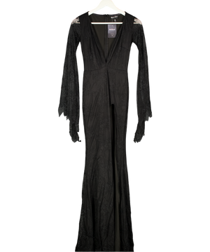 TRICKZ N TREATZ Black Lace Vampire Queen Maxi Dress UK XS