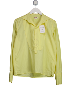 Botteghi Yellow Pleated Long Sleeve Blouse UK M