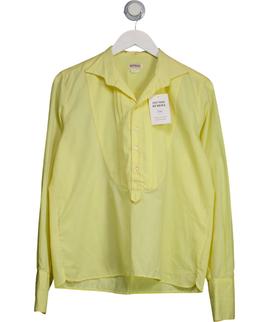 Botteghi Yellow Pleated Long Sleeve Blouse UK M
