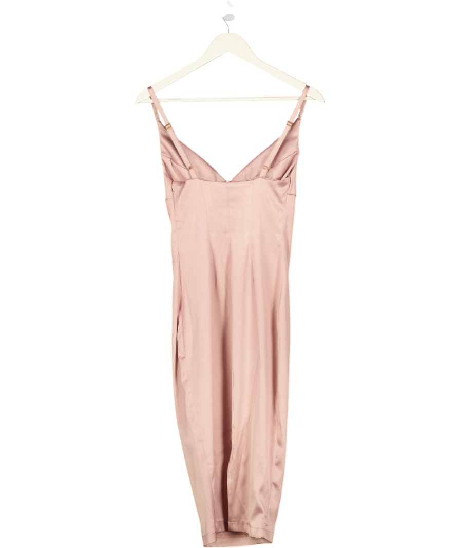 AYM Dusty Pink Satin Pencil Dress UK S