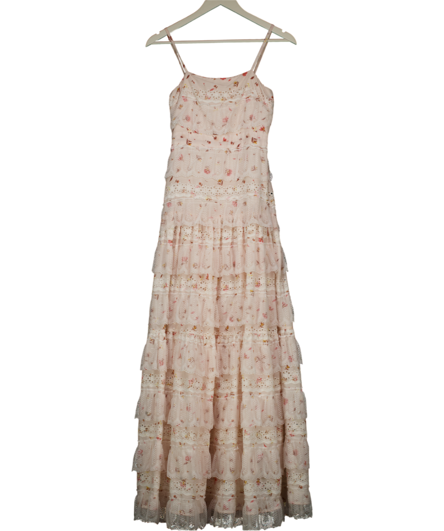 ALB Anne Louise Cream Floral Lovette Maxi Lace Dress UK 6