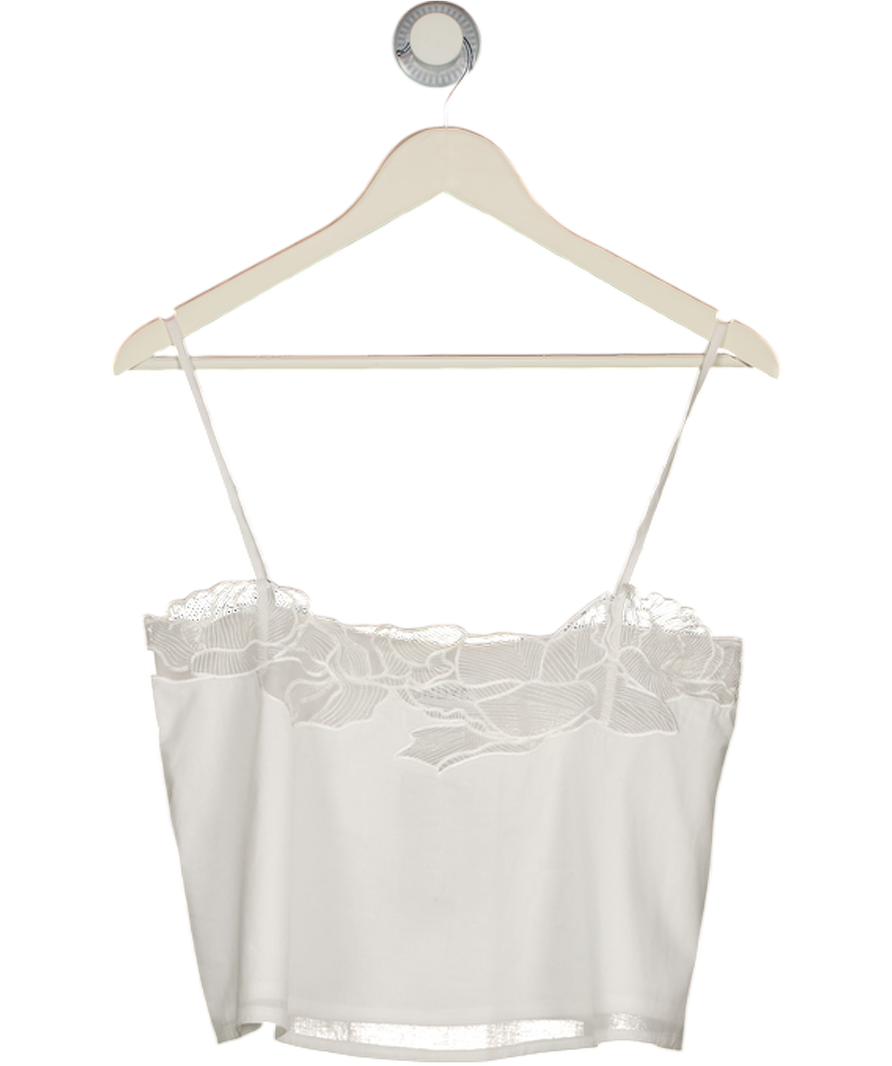 SNDYS. White Lace Detail Cami Top UK S