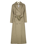 GHARANI STROK Beige Gharani Strok Herringbone Wool Blend Coat - Green/beige UK S