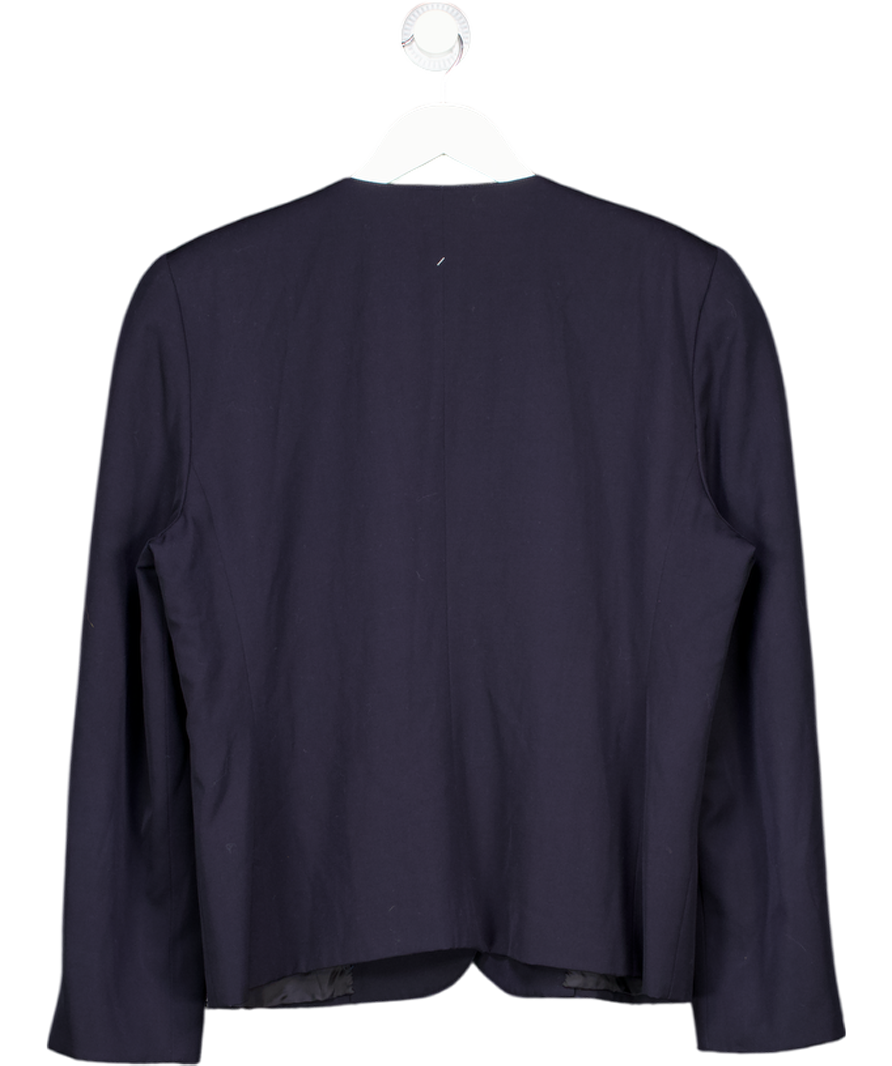 Les Copains Blue Collarless Blazer UK 14