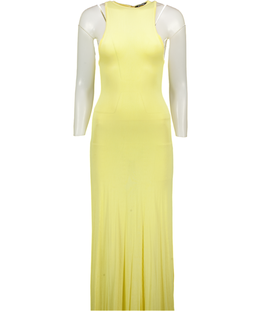 JACQUEMUS Yellow La Robe Maille Sculta Fine-knit Maxi Dress UK XS – Reliked JACQUEMUS Yellow La Robe Maille Sculta Fine-knit Maxi Dress UK XS – Reliked