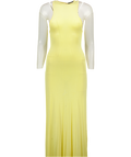 JACQUEMUS Yellow La Robe Maille Sculta Fine-knit Maxi Dress UK XS