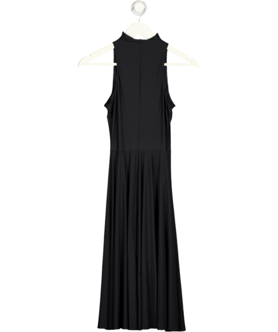 SKIMS Milky Sheer High Neck Midi Dress - Obsidian Black UK S