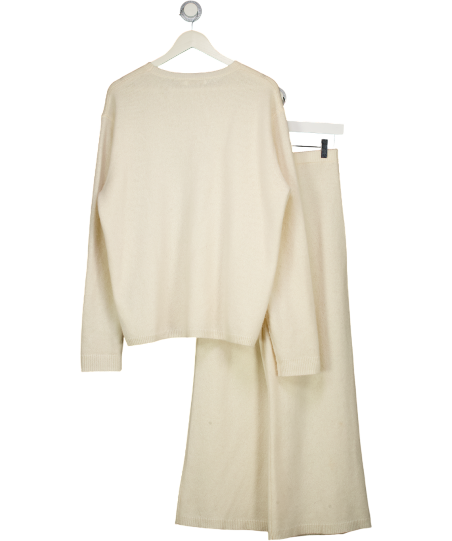 ZARA HOME 2-piece Cream 100% Supersoft Cashmere Sweater (uk M/l) And Trouser Set UK S