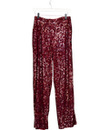 Topshop Sequin Tailored Trouser In Burgundy Red UK 8