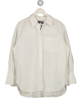 MANGO White Cotton And Lyocell Blend Straight Shirt UK 10