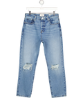FRAME Blue Mid=blue Le Original High-rise Distressed Straight Jeans W28