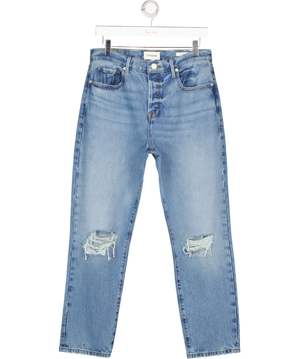 FRAME Blue Mid=blue Le Original High-rise Distressed Straight Jeans W28
