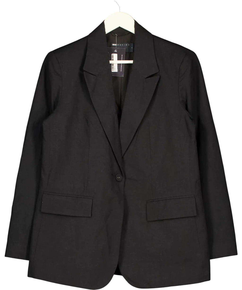 ASOS Black Linen Blend Oversized Blazer UK S