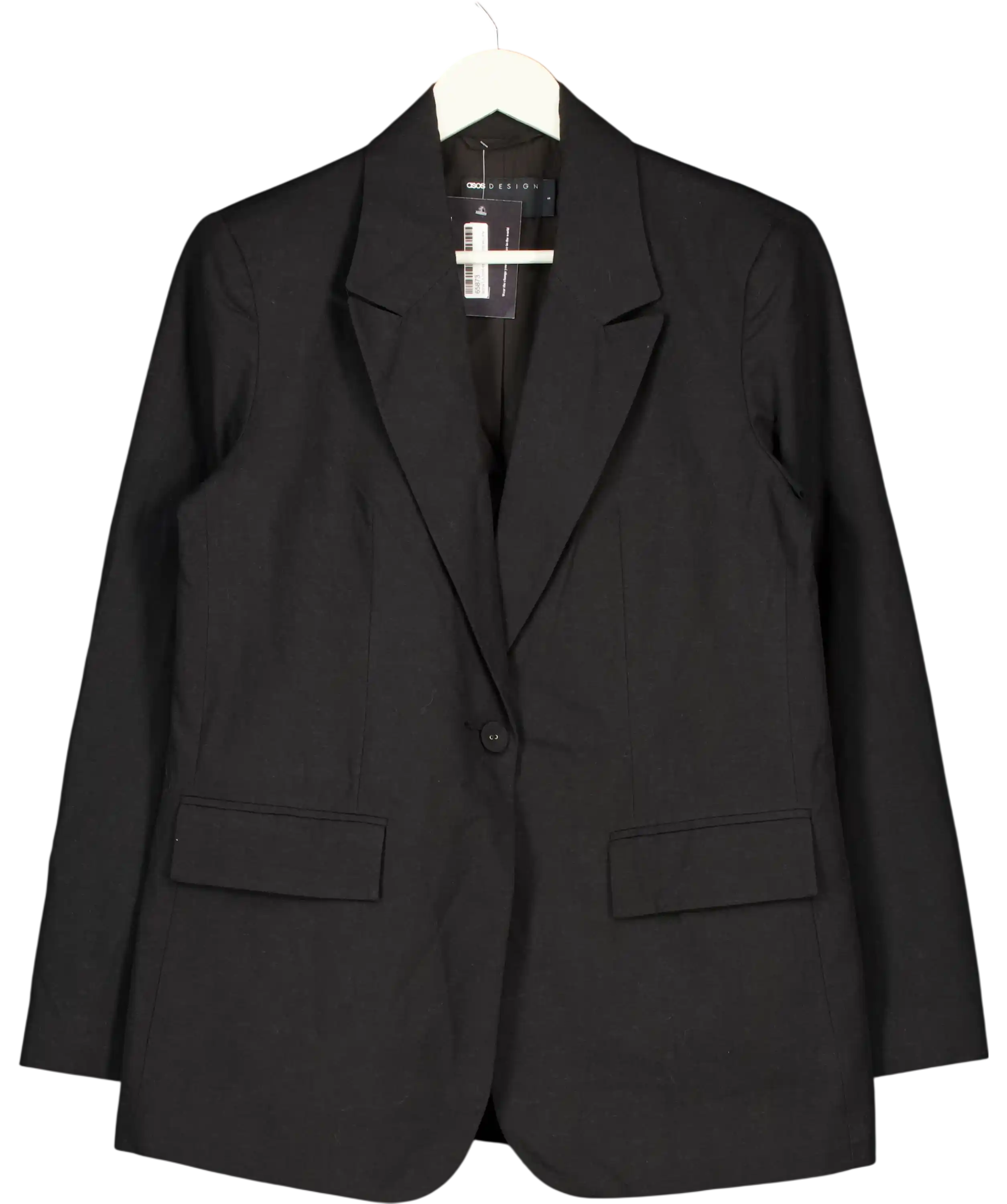 ASOS Black Linen Blend Oversized Blazer UK S