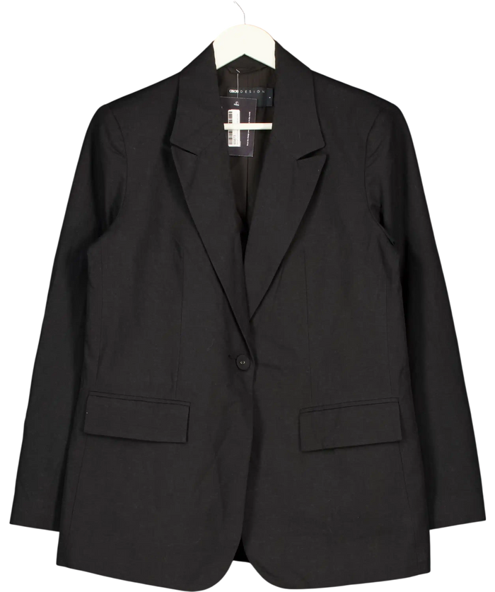 ASOS Black Linen Blend Oversized Blazer UK S