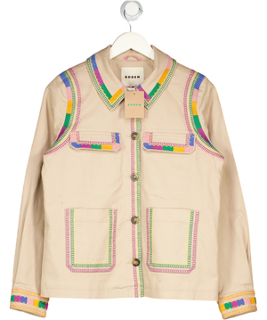 BODEN Beige Embroidered Utility Jacket Camel UK 8