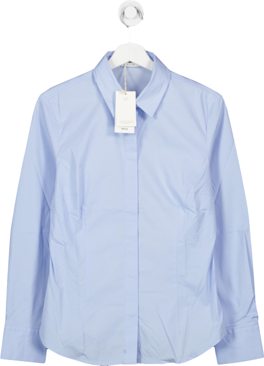 MANGO Blue Fitted Cotton Shirt BNWT UK M