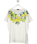 ULLA POPKEN White Oversize Lemons Print T-shirt Eu58/60 UK 32 / 34