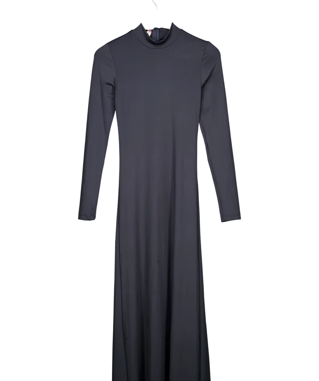 OW COLLECTION Charcoal Grey Celia Maxi Dress UK 10