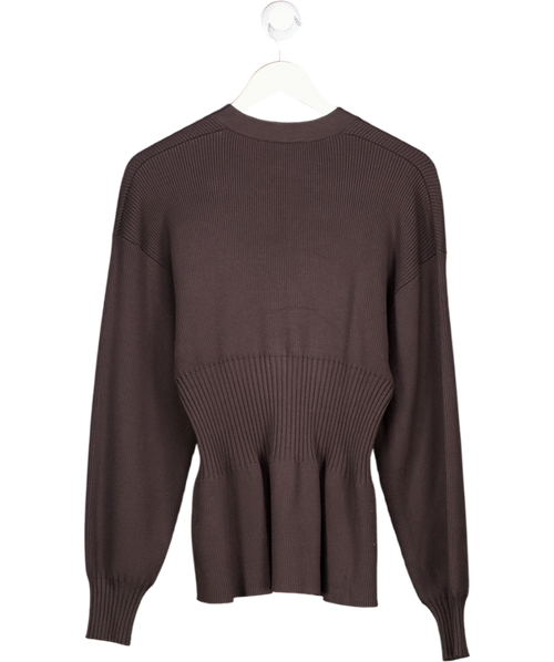 ALIGNE Chocolate Brown Waisted Cardigan UK M