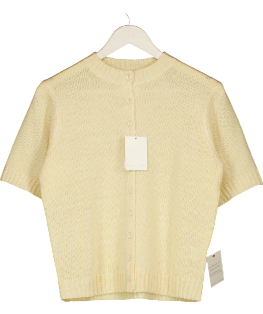 PRETTY LAVISH Shilou Button Up Knit Top - Butter Yellow UK S