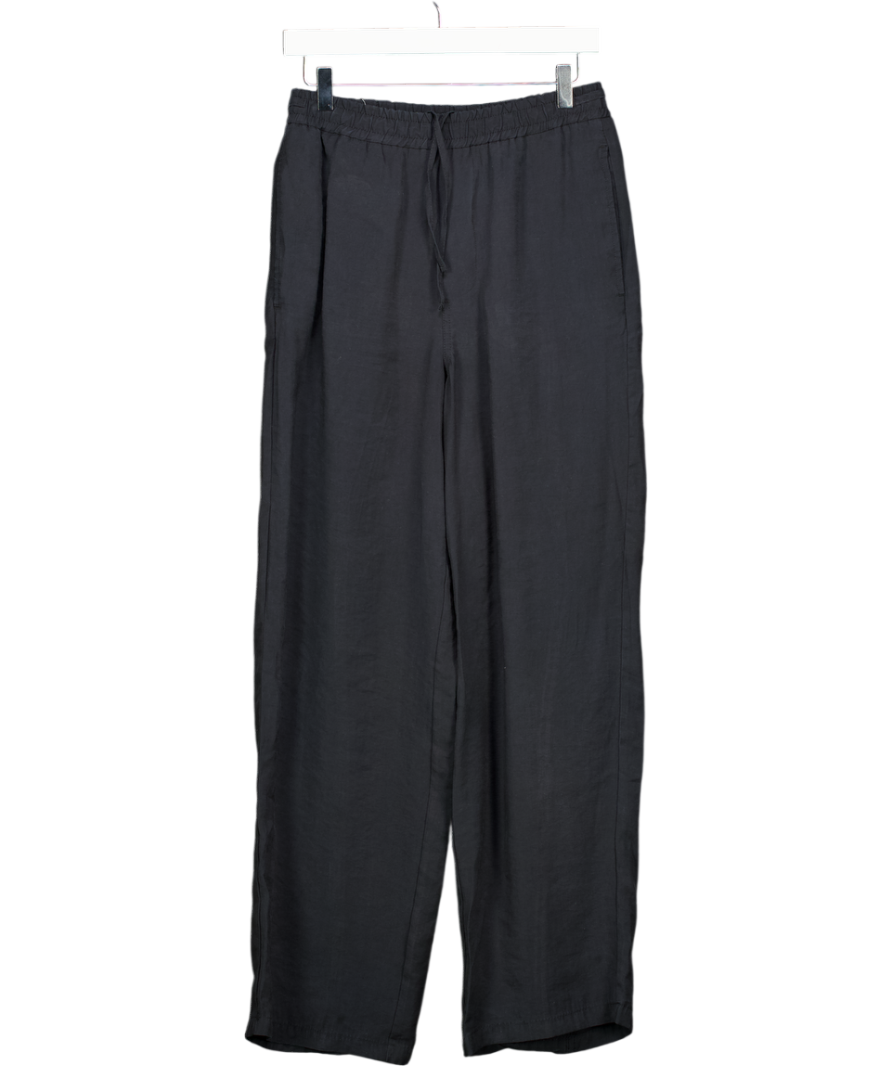ZARA Black Modal Blend Loose-fit Trousers UK S