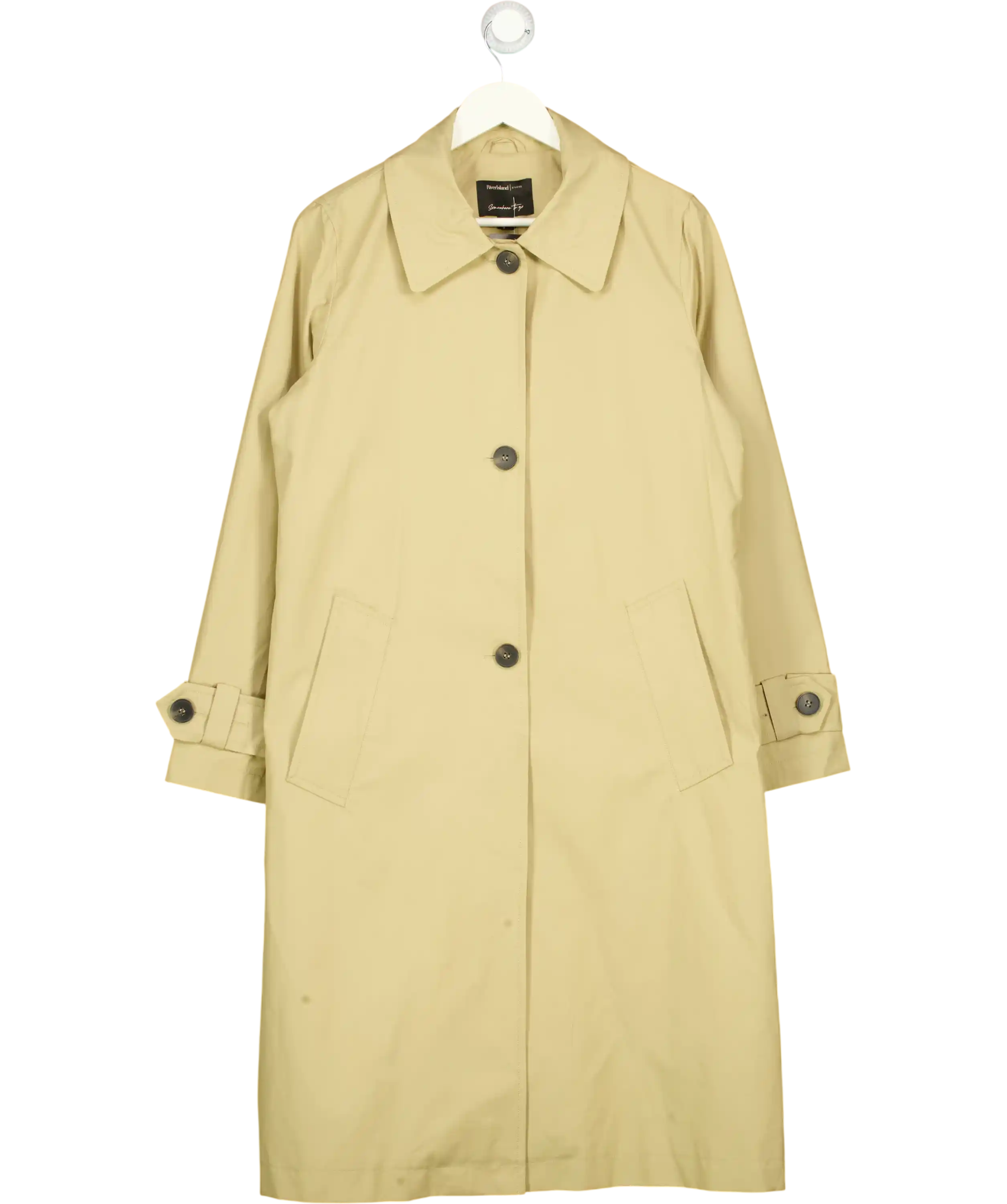 River Island Beige Single Breasted Trench Coat UK 10