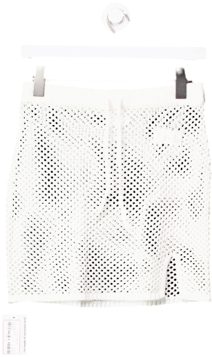 OceansApart White Lilou Crochet Mini Skirt UK XS