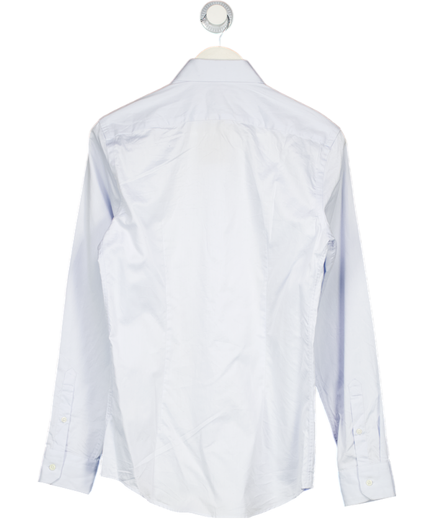 REISS Cotton-blend Jersey Cutaway-collar Shirt Slim-fit In Soft Blue UK S