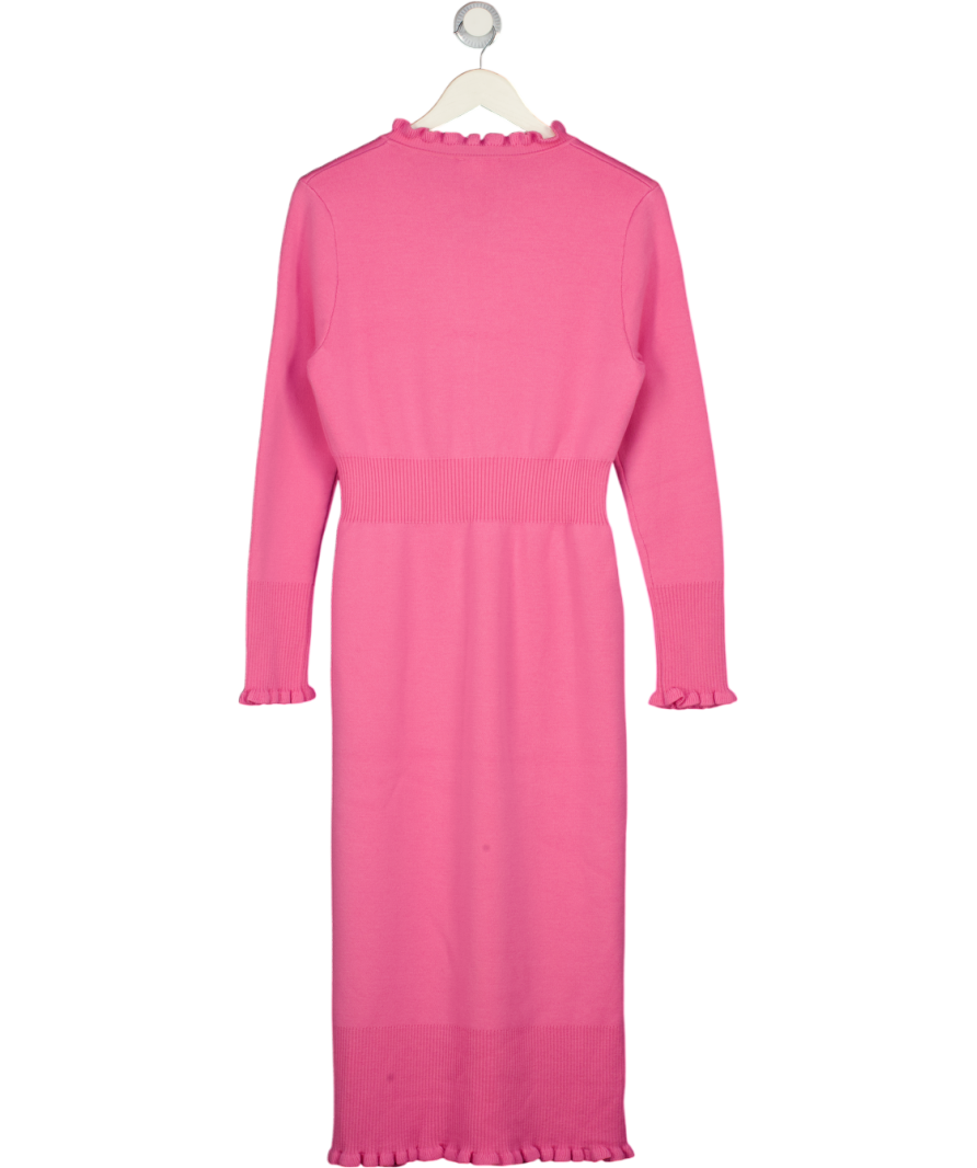 IRIS & WOOL 100% Merino Wool Little River Dress In Candy Pink UK S