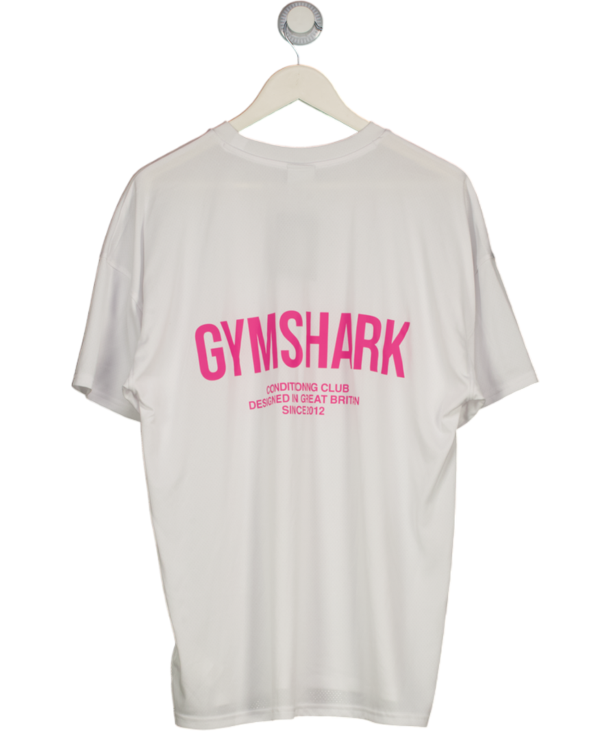 GYMSHARK White Logo Performance Top UK M