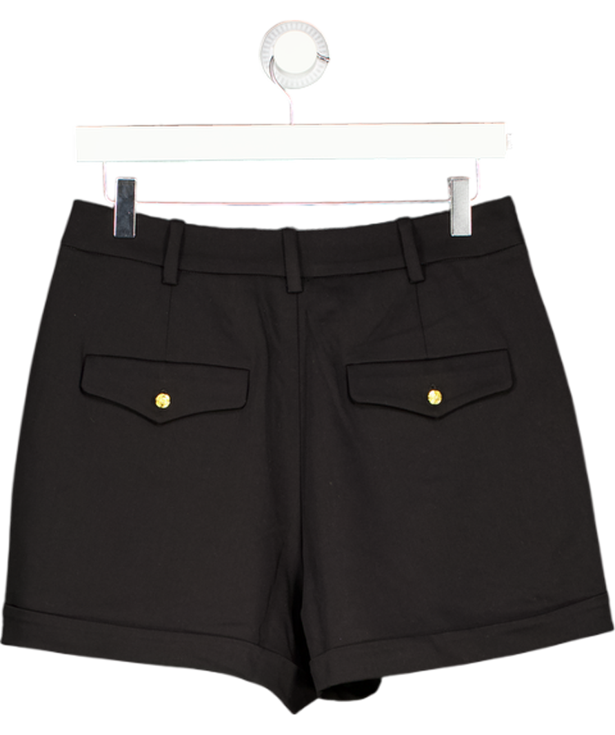 HOLLAND COOPER Pleated Wide Leg Short Black  With Gold Hc Logo Embellishment UK 10