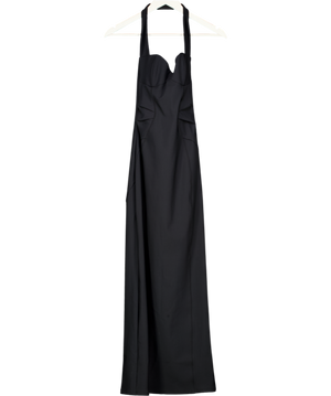 KHY X Dilara Findikoglu Black Fitted Halter Dress UK S