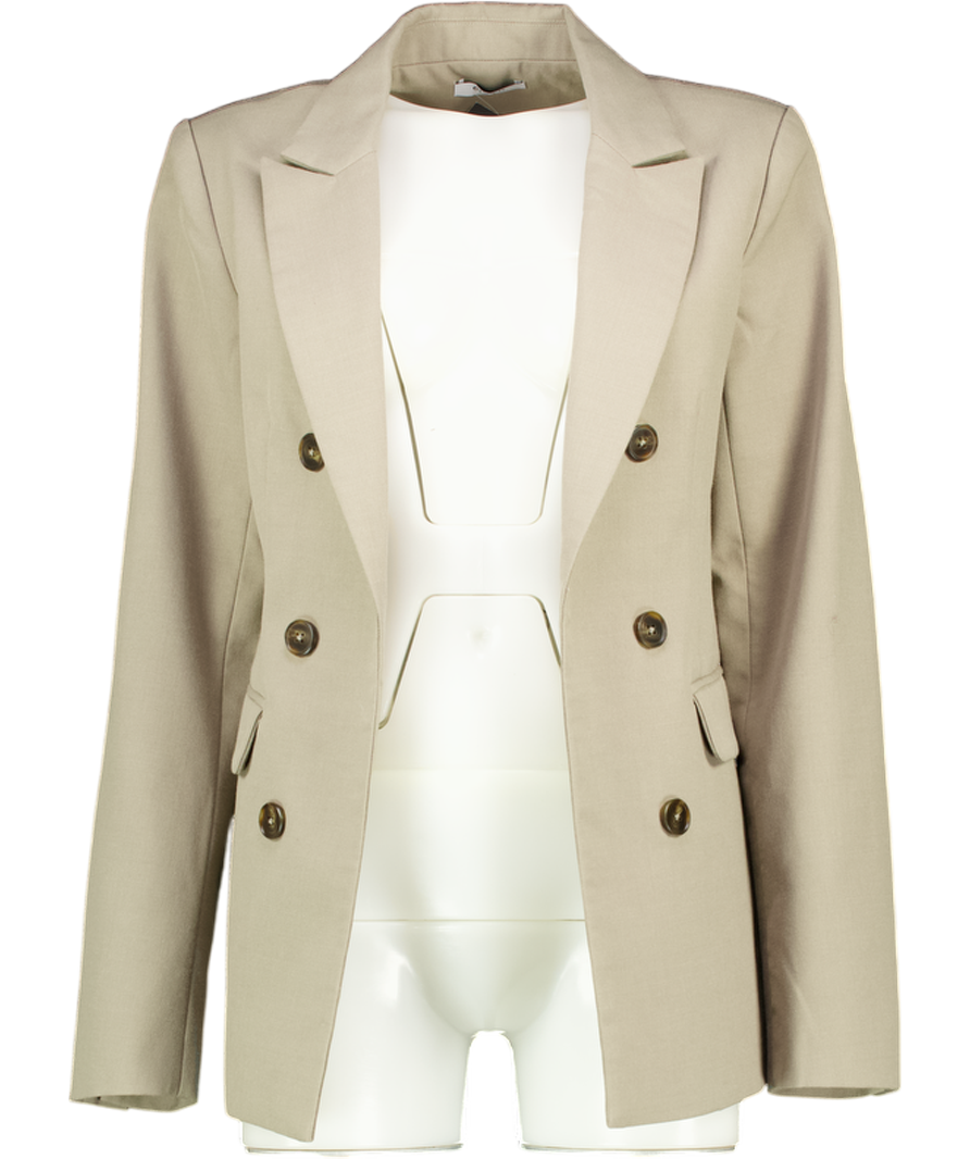 6IXTH NOVEMBER Wool Blend Maya Blazer - Rustic Sage Green UK S