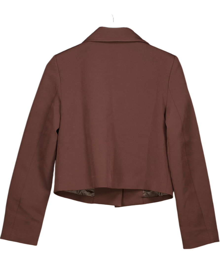 COMMENSE Brown Collared Goldstatement Button Jacket UK S