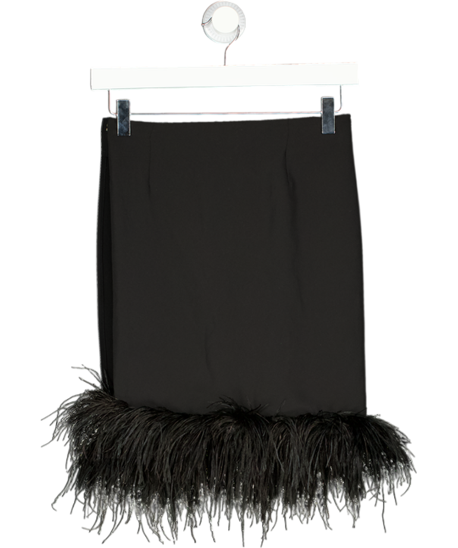 DE LA VALI Black Espresso Wrap Mini Skirt UK 6