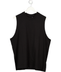 Black Cotton Muscle Tank UK M
