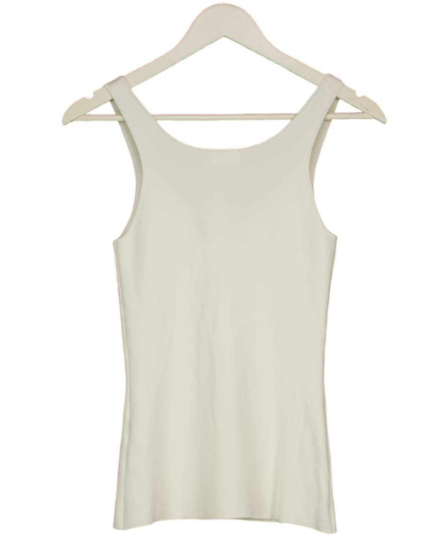 LILYSILK Cream Knit Silk Viscose Tank Top UK S