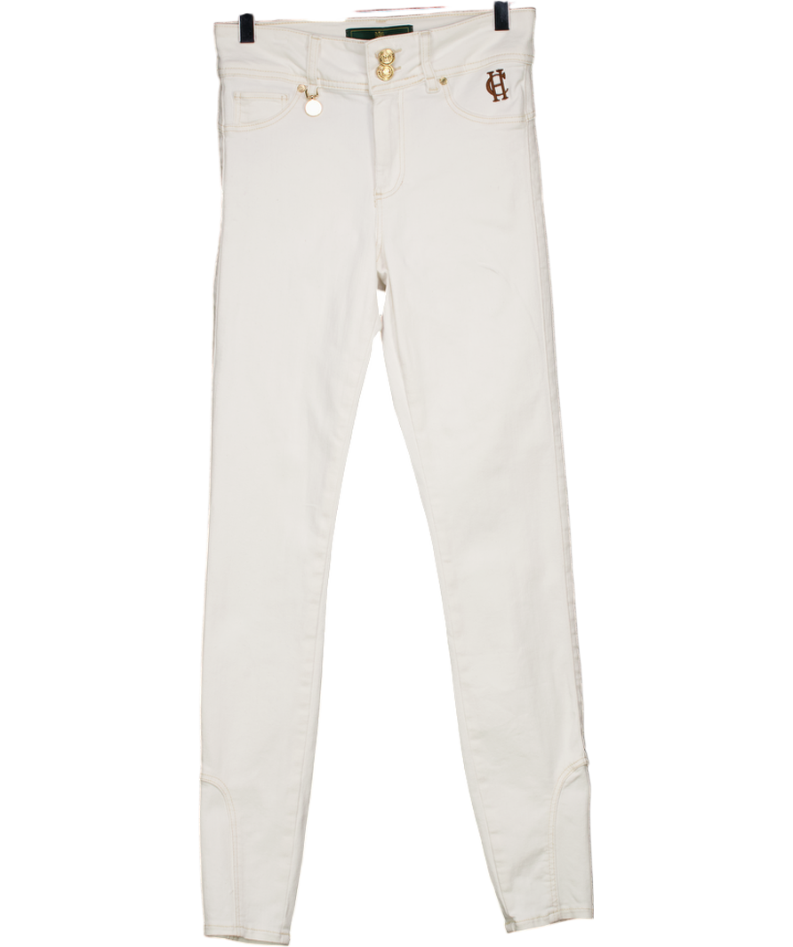 Holland Cooper Cream Logo Jodhpur Jeans UK 8