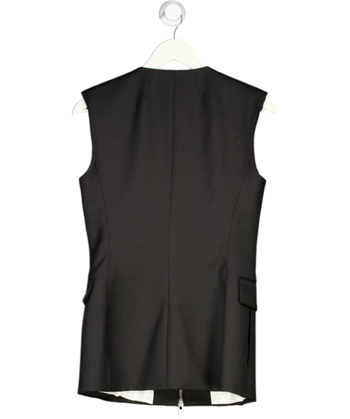 HELMUT LANG 100% Wool Zip Vest - Waistcoat - Black Sz2 UK 6