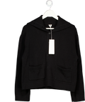 ARKET Black 100% Cotton Knit High Neck Patch Pocket Jumper UK S