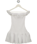 WHITE FOX Winners Circle Off Shoulder Mini Dress White Stripe UK XS