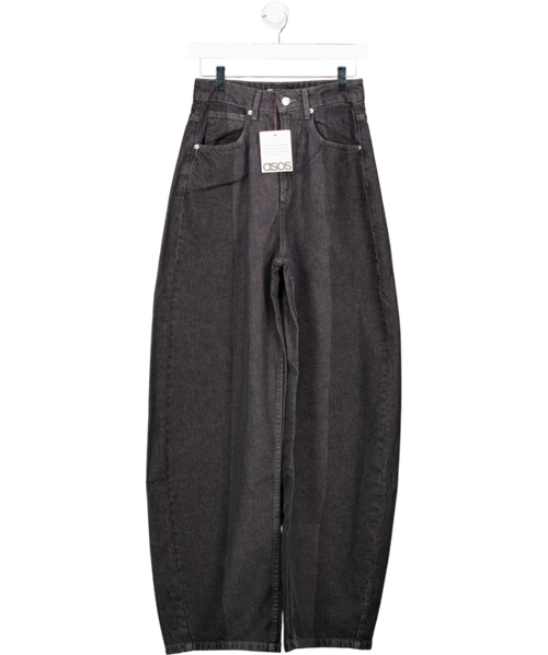 ASOS Black Wash Two Tone Stripe Barrel Leg Jeans UK 10