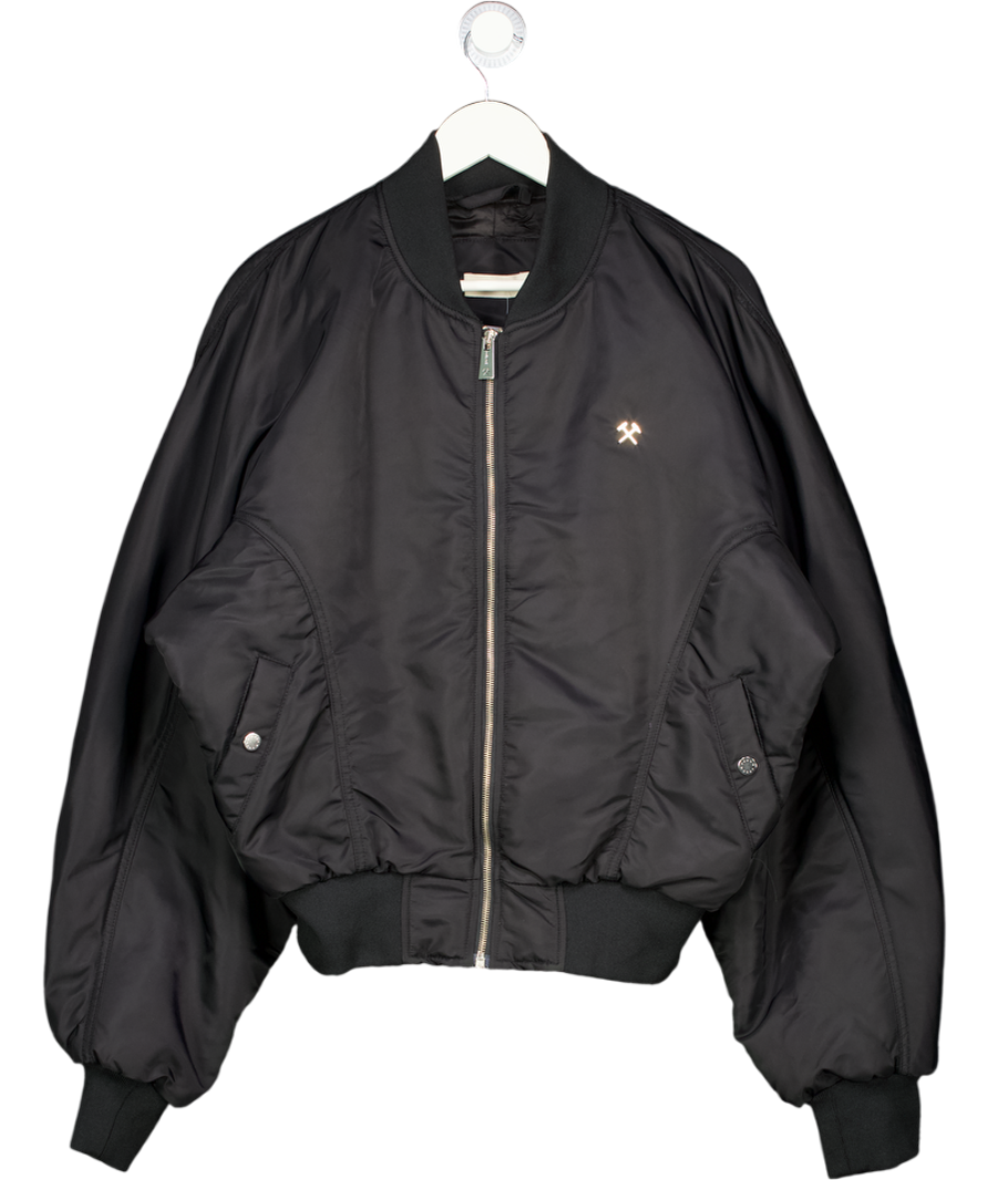 Gmbh Black Logo-motif Bomber Jacket UK L