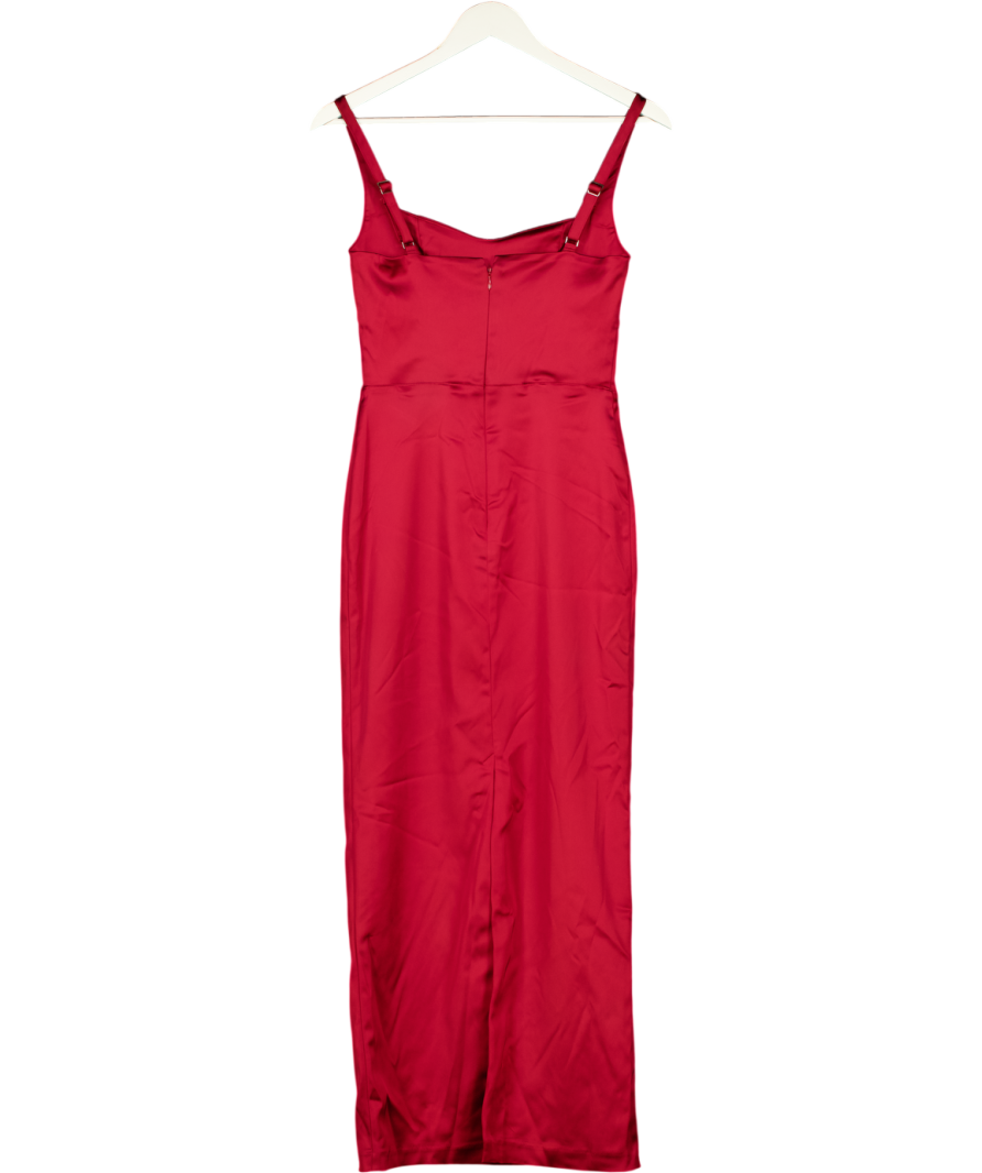 Abercrombie & Fitch Dark Red Corset Midi Dress - Tall UK XS