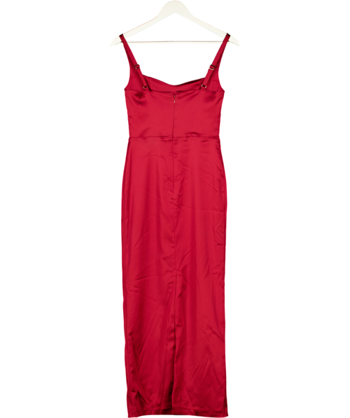 Abercrombie & Fitch Dark Red Corset Midi Dress - Tall UK XS