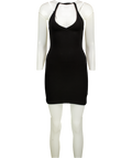 WHITE FOX Black Ribbed Racer Back Mini Dress UK S