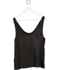 MANGO Black 100% Fluid Mulberry Silk Cami Top UK S