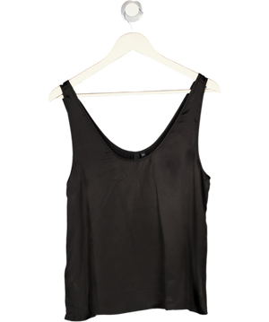 MANGO Black 100% Fluid Mulberry Silk Cami Top UK S